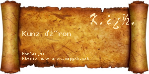 Kunz Áron névjegykártya