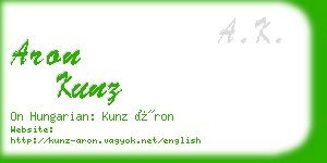 aron kunz business card